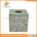 Desktop Accessory Natural Color Freshwater Shell Square Tissue Boxes